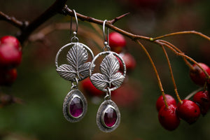 Garnet Blackberry drop earrings ~ for Healing,  Protection & Resilience