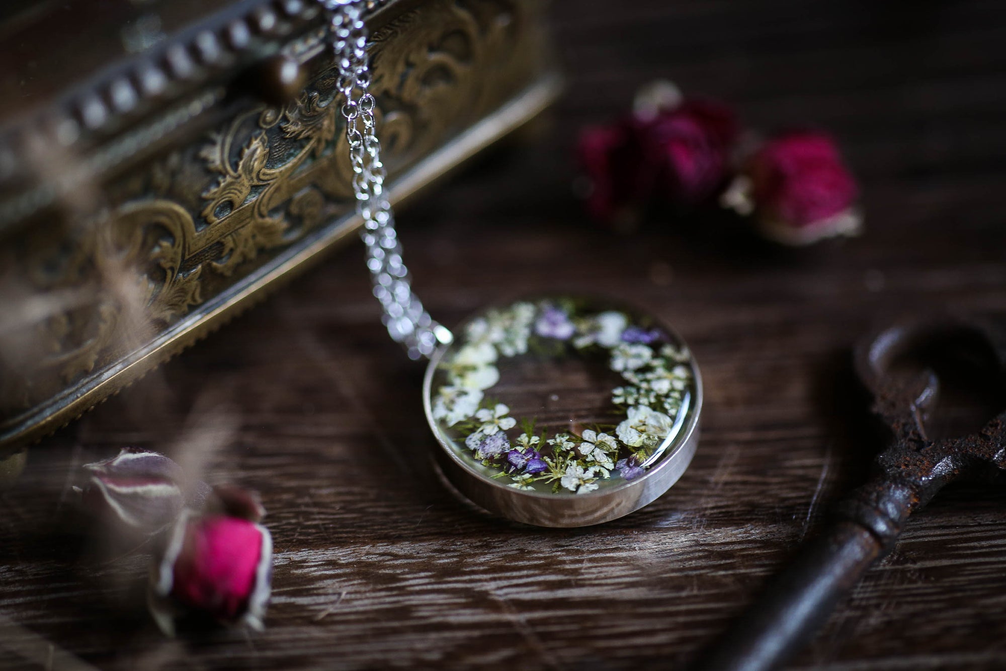 Flower locket irish jewelry
