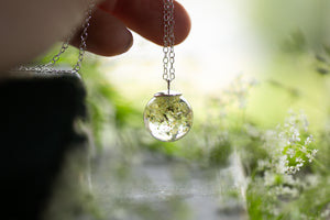 Sterling silver Queen Annes lace pendant