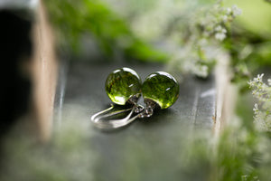 Green Irish moss drop earrings