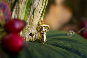 Gold Pookie pendant ~ Fly Agaric mushroom