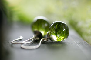 Green Irish moss drop earrings