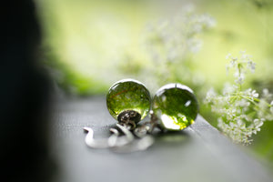Green Irish moss drop earrings