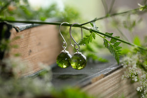 Green Irish moss drop earrings