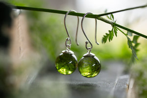 Green Irish moss drop earrings