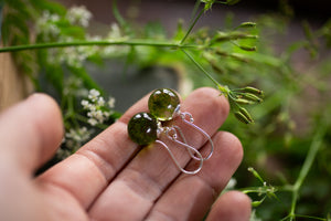 Green Irish moss drop earrings