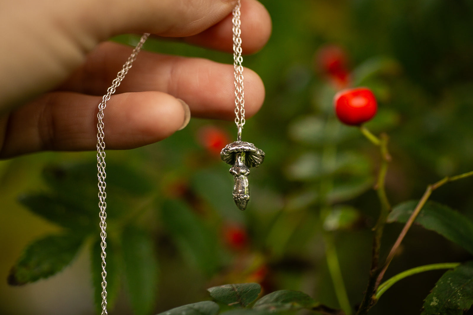 Woodland Pookie pendant ~ Amanita Muscaria mushroom