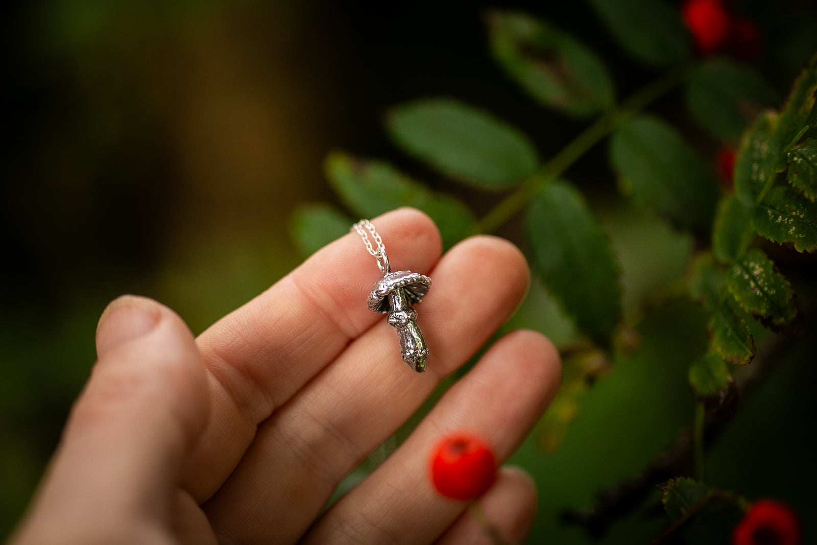 Woodland Pookie pendant ~ Amanita Muscaria mushroom