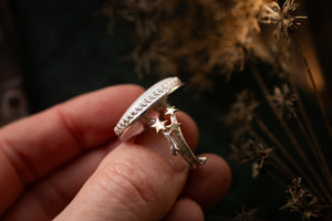 Northern lights ring ~ Moonstone & Birch