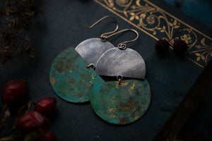 Fern and brass statement earrings ~ For Magic &Protection