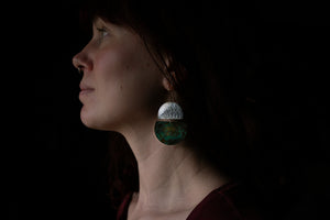 Fern and brass statement earrings ~ For Magic &Protection