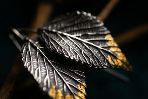 Blackberry leaf earrings for strength, Protection & Resiliance