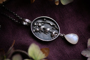 OOAK Lily of the Valley shadowbox locket