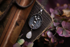 OOAK Lily of the Valley shadowbox locket