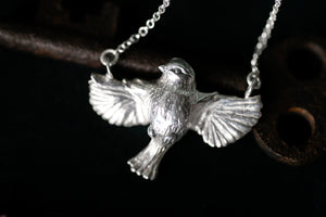 Miniature Blue tit pendant - Sterling Silver