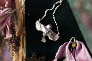 Miniature Blue tit pendant - Sterling Silver