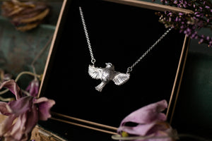 Miniature Blue tit pendant - Sterling Silver