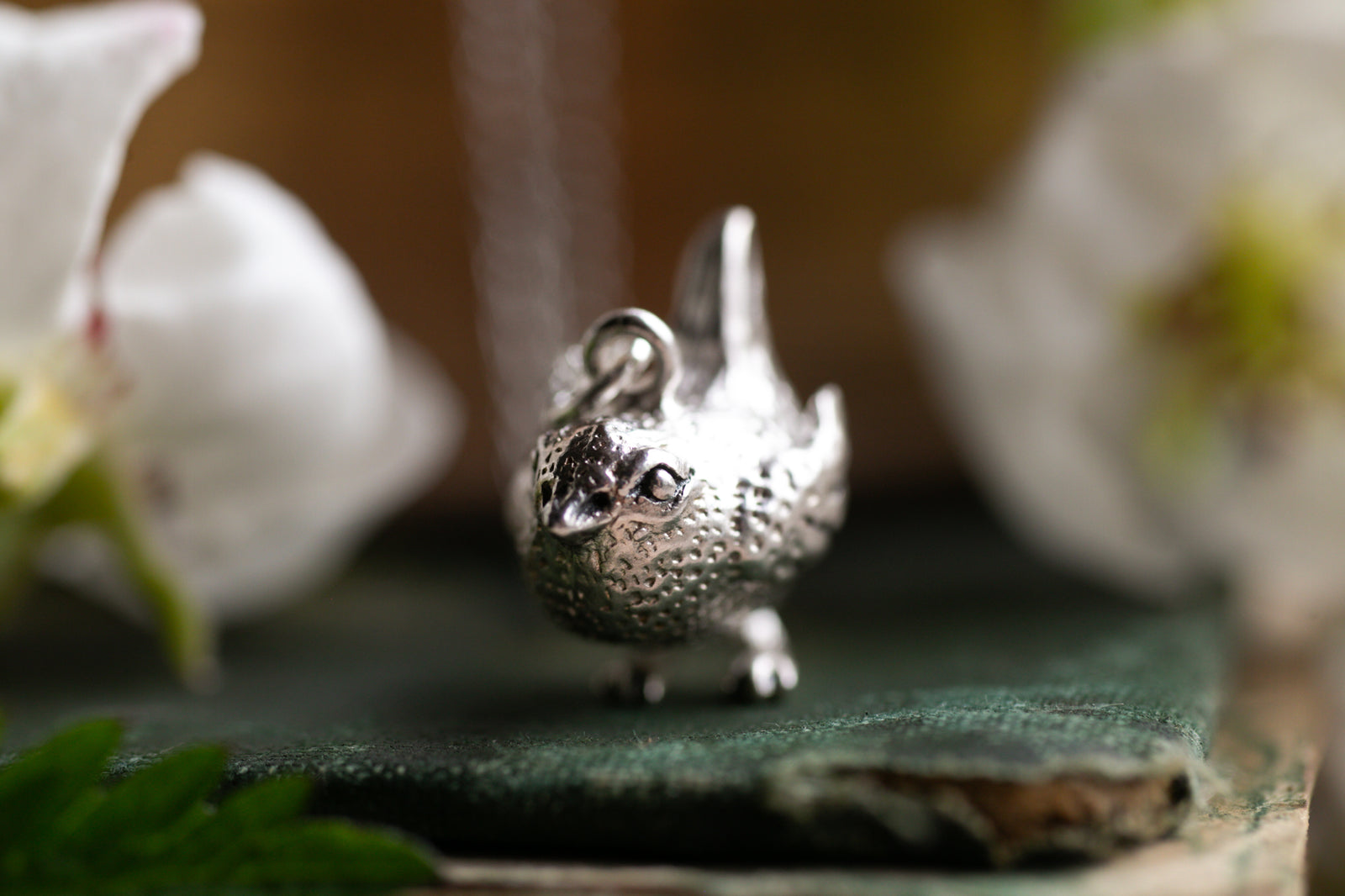 Miniature Wren pendant - Sterling silver or Gold Vermeil finish