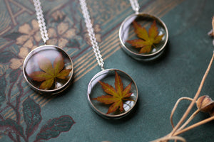 Sterling silver Japanese Maple leaf locket
