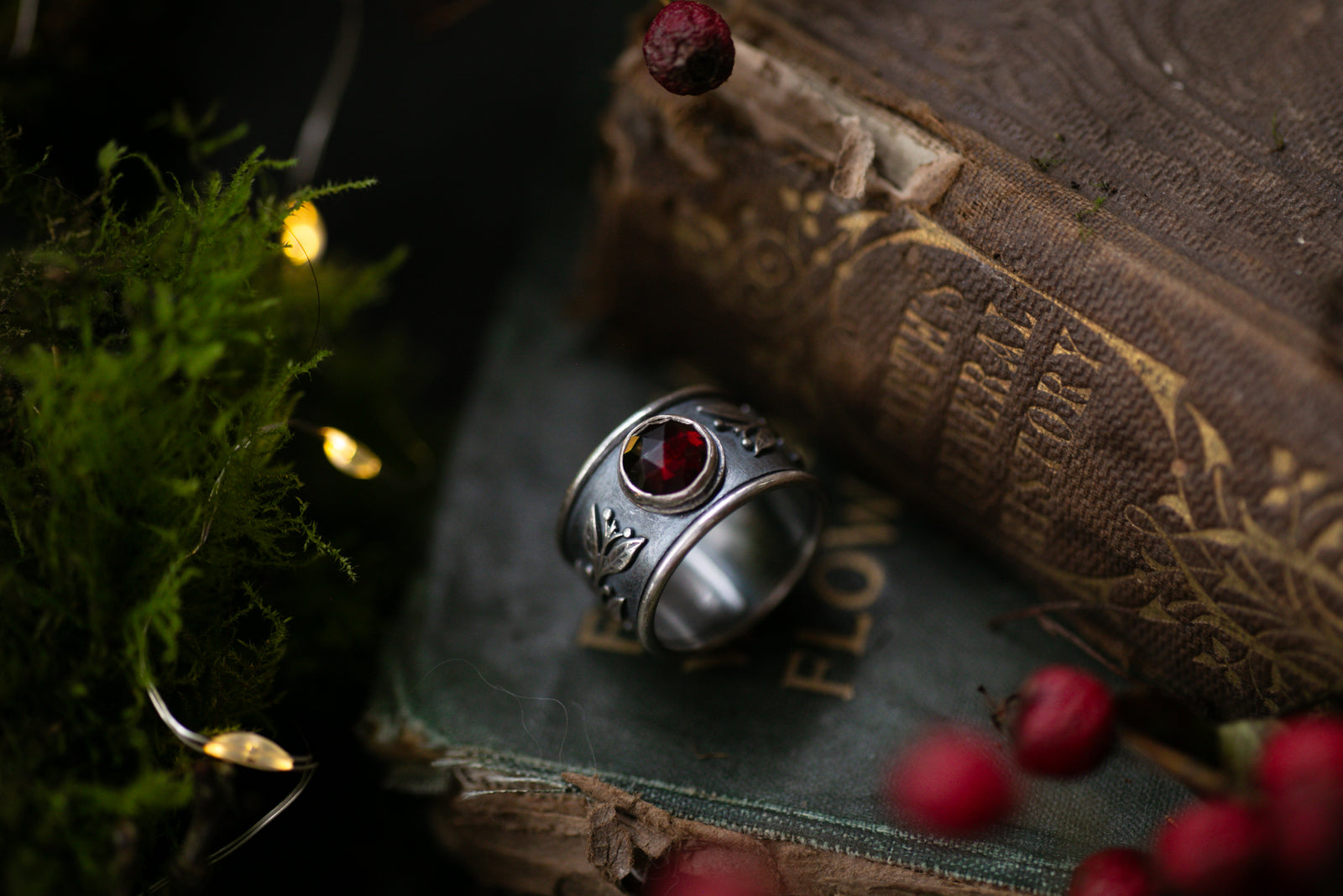 Chunky Rhodolite Garnet ring