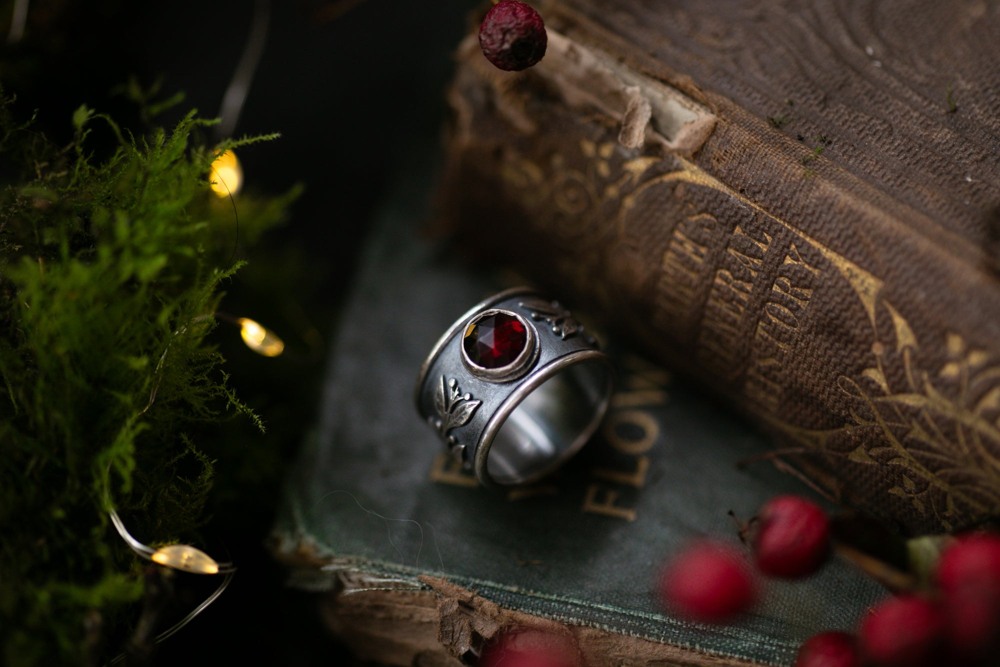 Chunky Rhodolite Garnet ring