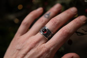 Chunky Rhodolite Garnet ring