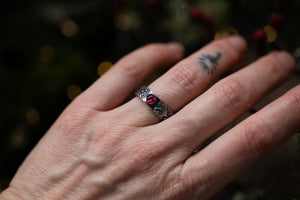 Rhodolite Garnet hedgerow ring