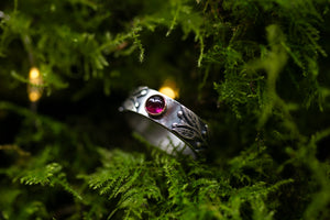 Rhodolite Garnet hedgerow ring