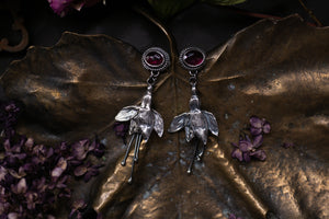 Fuchsia and Rhodolite Garnet earrings