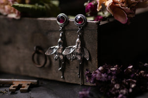 Fuchsia and Rhodolite Garnet earrings