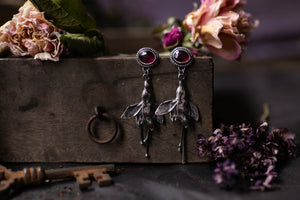 Fuchsia and Rhodolite Garnet earrings