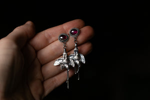 Fuchsia and Rhodolite Garnet earrings