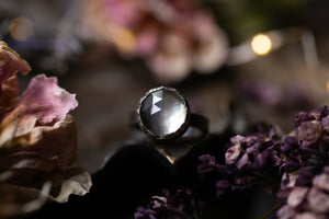 Mother of Pearl and Labradorite doublet ring