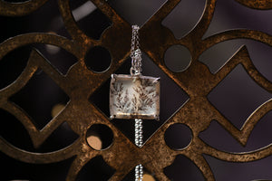 Claw set Dendritic agate pendant #3