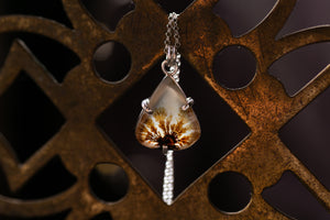 Claw set Dendritic agate pendant #5