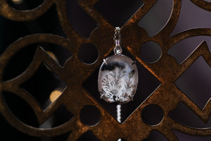 Claw set Dendritic agate pendant #4