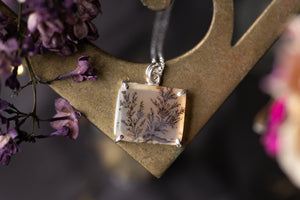 Claw set Dendritic agate pendant #3