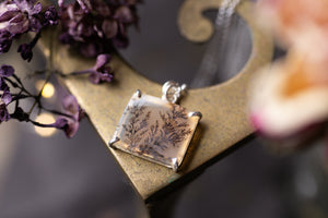 Claw set Dendritic agate pendant #3