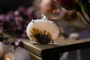 Claw set Dendritic agate pendant #1