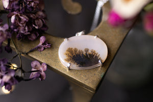 Claw set Dendritic agate pendant #1