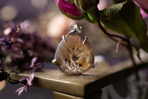 Claw set Dendritic agate pendant #6