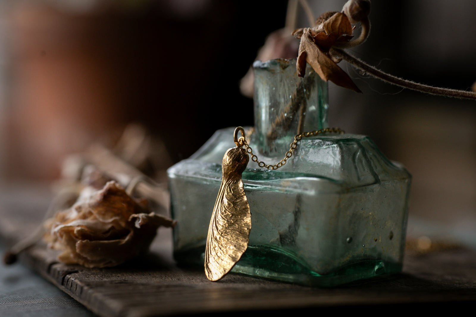 Gold Vermeil Sycamore seed  ~Curiosity, Playfulness & Wonder