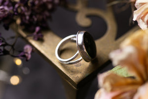 Flashy blue Labradorite ring