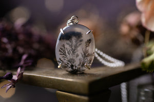 Claw set Dendritic agate pendant #4