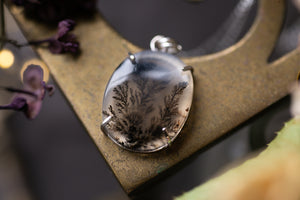 Claw set Dendritic agate pendant #4
