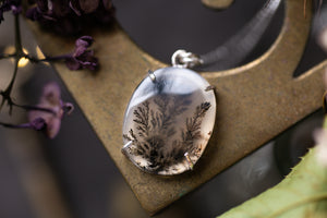 Claw set Dendritic agate pendant #4
