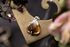 Claw set Dendritic agate pendant #5