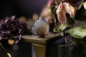 Claw set Dendritic agate pendant #7