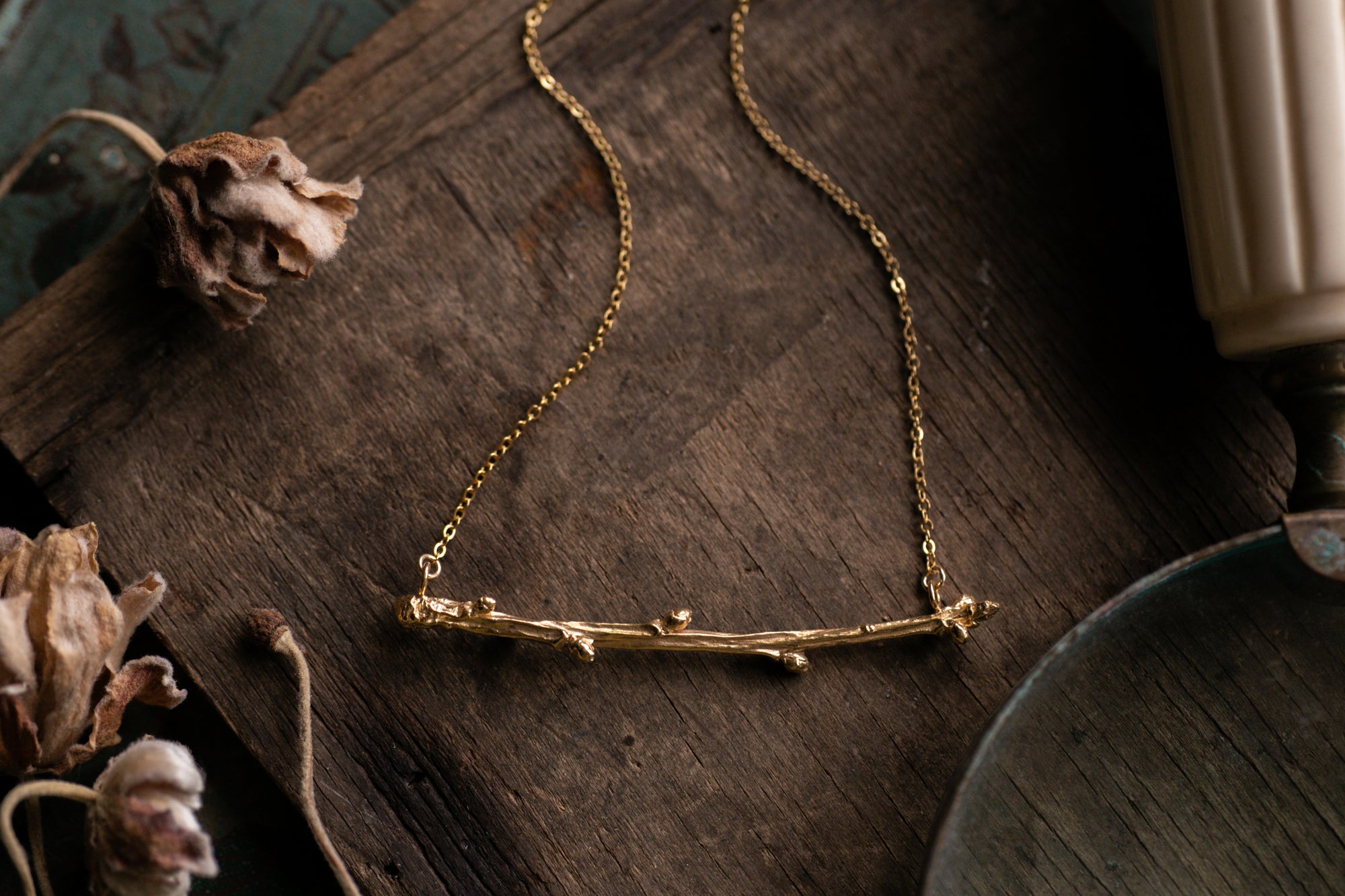 Oak branch necklace ~ For Bravery, Strength, Growth & Patience