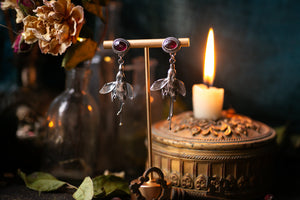 Fuchsia and Rhodolite Garnet earrings